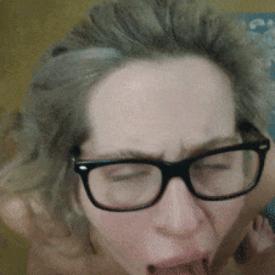 Nerd Girl In Black Rim Glasses Swallowing Cock Blowjob